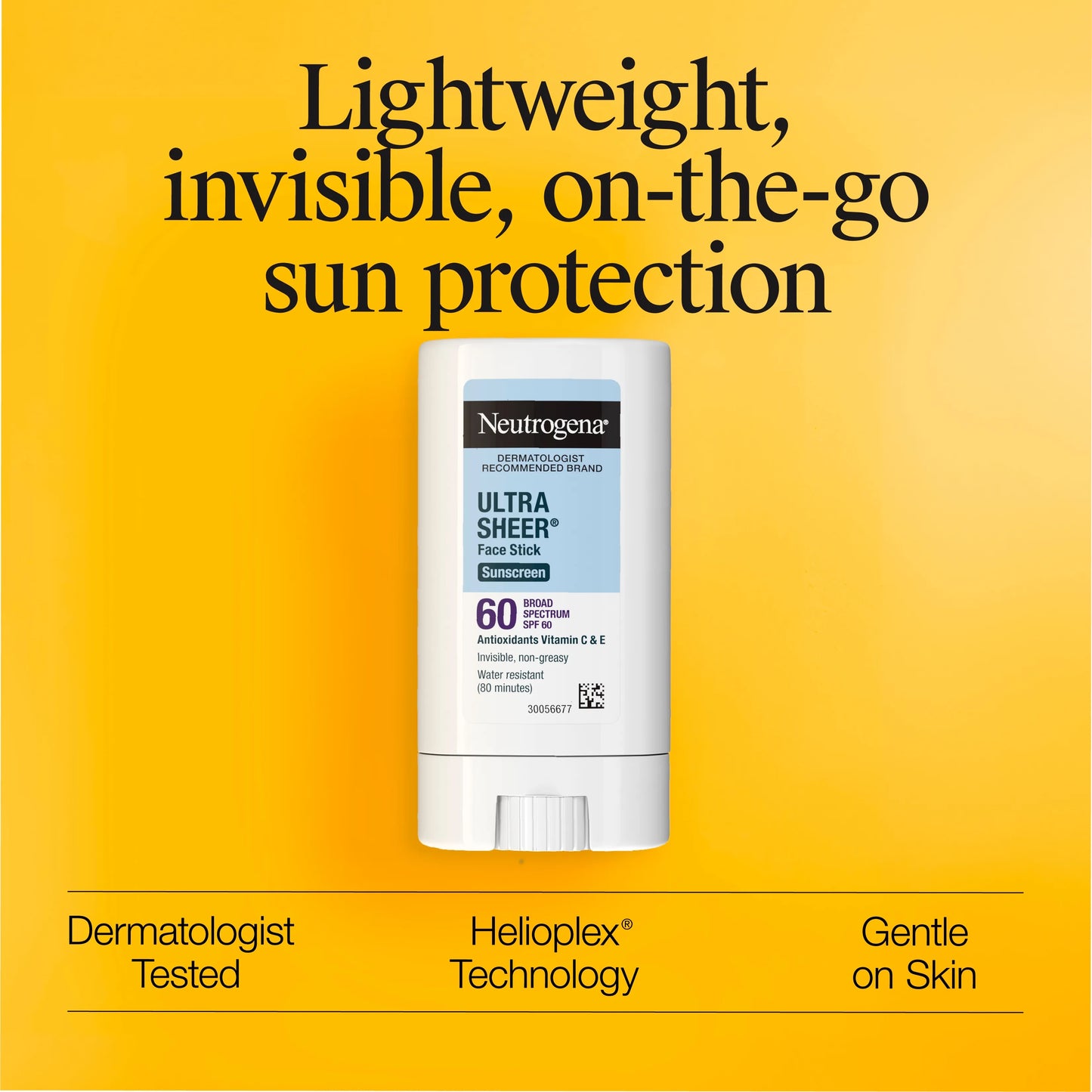 Neutrogena Ultra Sheer Face Stick Sunscreen SPF 60, 0.47 oz