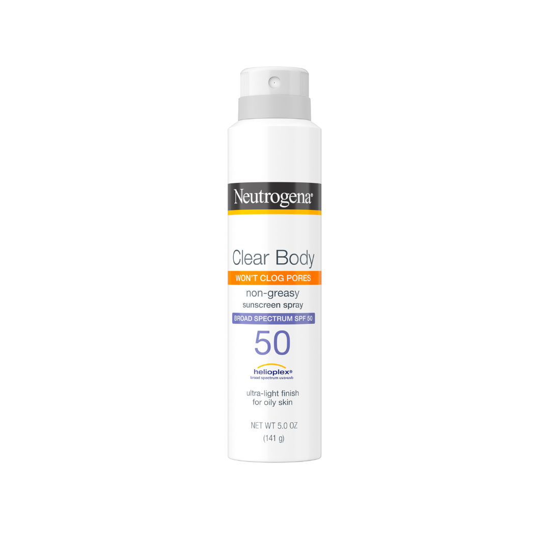 Neutrogena Clear Body SPF 50 Sunscreen Spray, Non-Comedogenic, 5 oz