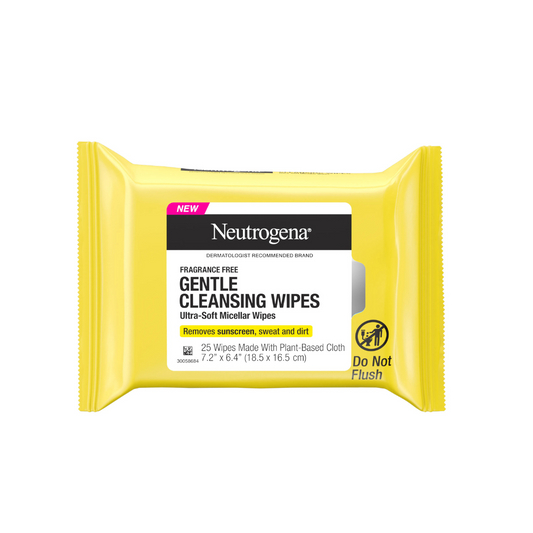 Neutrogena Gentle Cleansing Wipes, Ultra-Soft Micellar Wipes, Fragrance Free, 25 Count