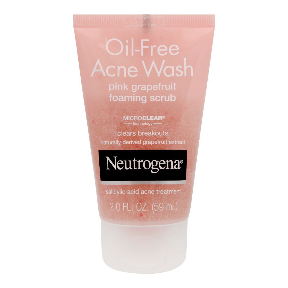Oil-Free Acne Wash Pink Grapefruit Foaming Scrub - 4.2 oz