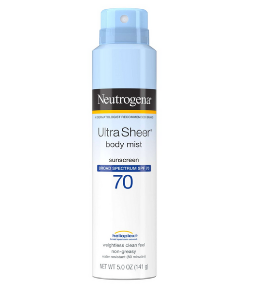 Neutrogena® Ultra Sheer® Body Mist Sunscreen Broad Spectrum SPF 70, 5 Oz