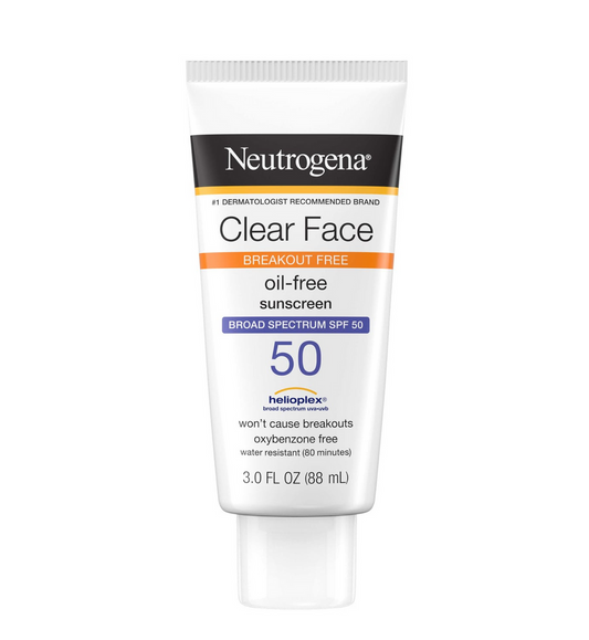 Clear Face Break-out Free Liquid Lotion Sunscreen Broad Spectrum Spf 50